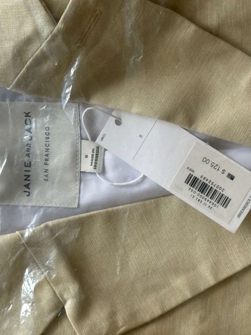 JANIE AND JACK BOY LIGHT KHAKI LINEN COTTON BLAZER SIZE 8 - Picture 3 of 11